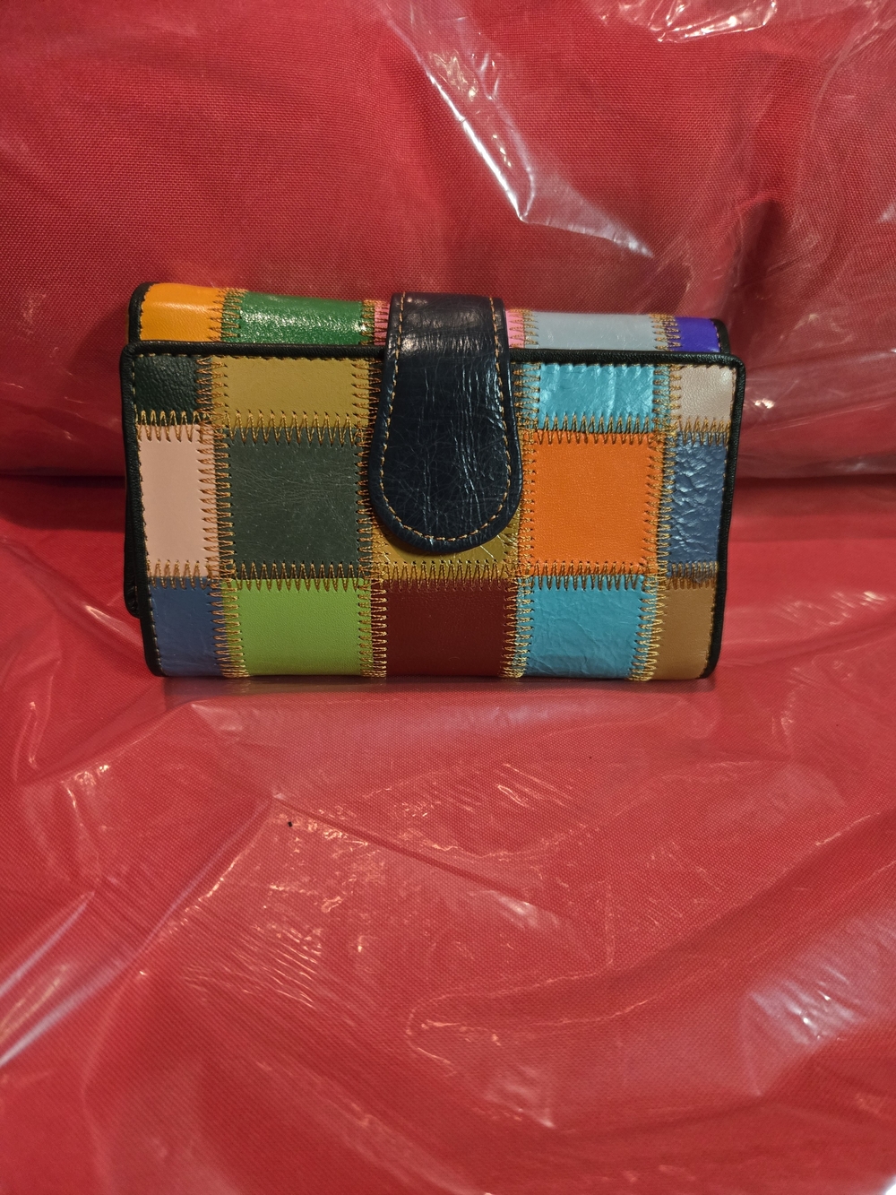 Multicolor Patchwork Leather Wallet - Women's Colorblock Clutch